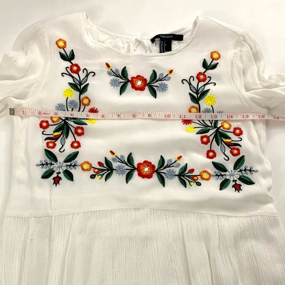 Like New Forever 21 Floral Embroidered Mini Dress - Picture 10 of 12